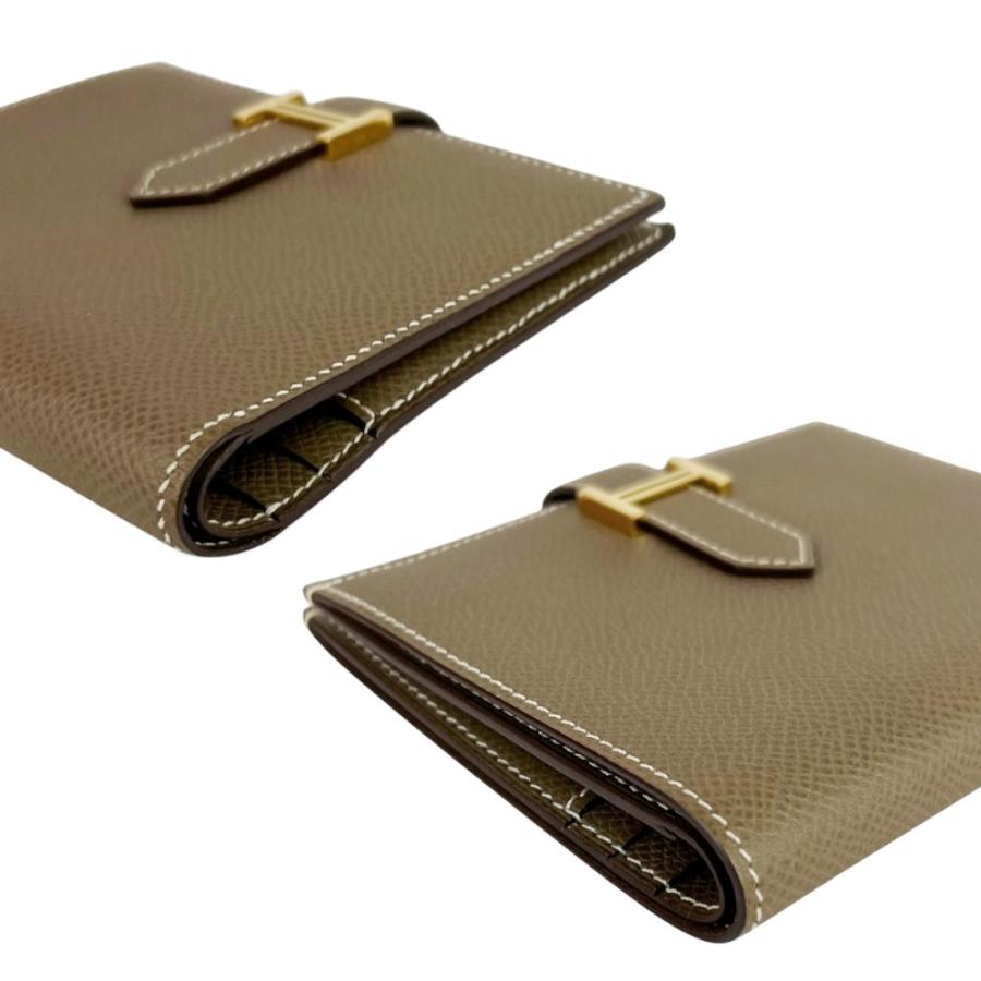 エルメス ■美品■ ベアン コンパクト 二つ折り 財布 ウォレット エプソン エトゥープ D刻 箱 【677403】11 |  | 02