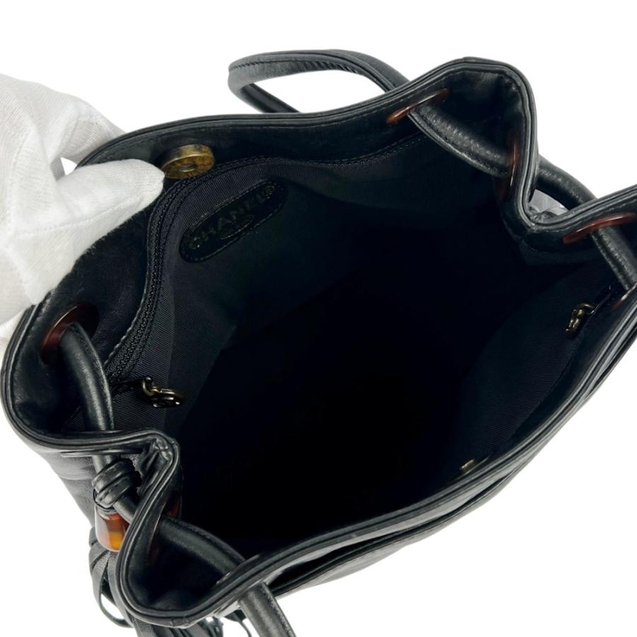 シャネル ■美品■ヴィンテージ■ ココ トート バッグ ショルダー 鞄 カバン タッセル レザー ブラック ブラウン 【679018】5 |  | 08