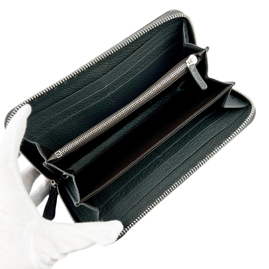 フェンディ ■美品■ セレリア ラウンドシップ 長 財布 ウォレット ステッチ レザー グレー 【680120】11 |  | 06