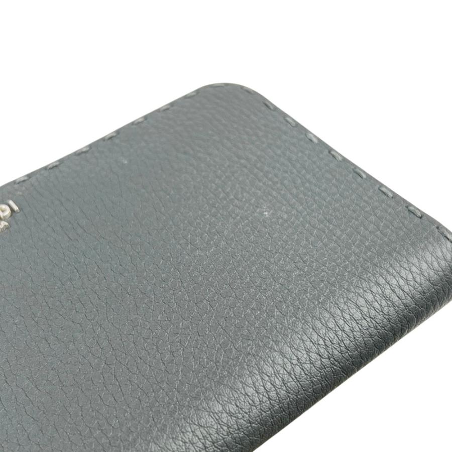 フェンディ ■美品■ セレリア ラウンドシップ 長 財布 ウォレット ステッチ レザー グレー 【680120】11 |  | 08