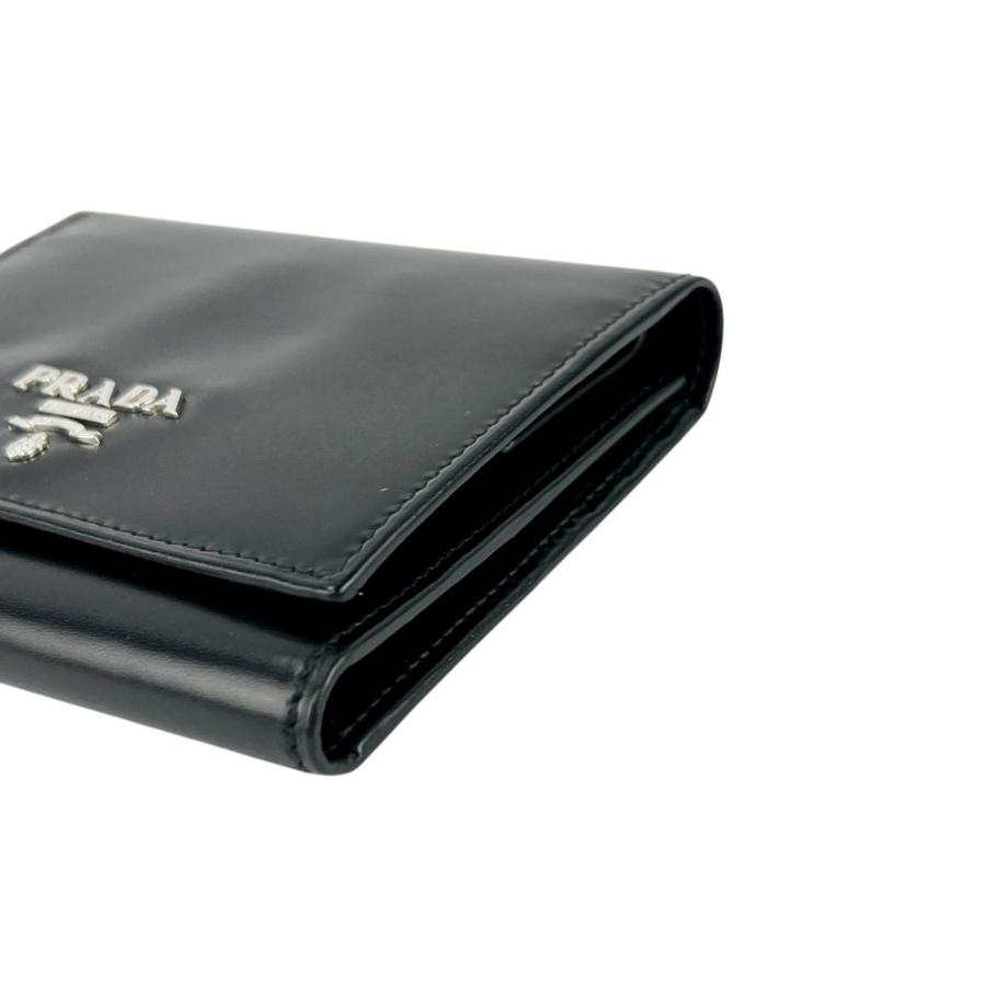 プラダ ■美品■ 三つ折り 財布 ミニ コンパクト ウォレット レザー ブラック 【680182】11 |  | 02