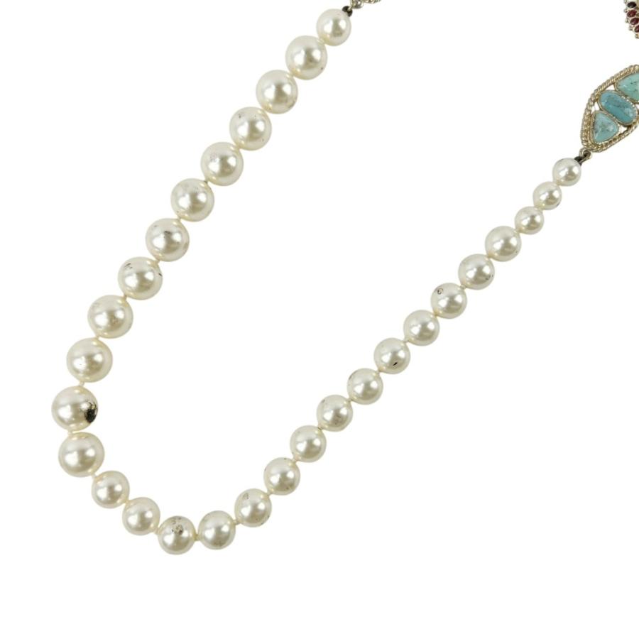 シャネル ■中古■104cm■ ココマーク ロング ネックレス アクセサリー フェイクパール 色石 ホワイト ライトグリーン 箱 【680304】8 |  | 03