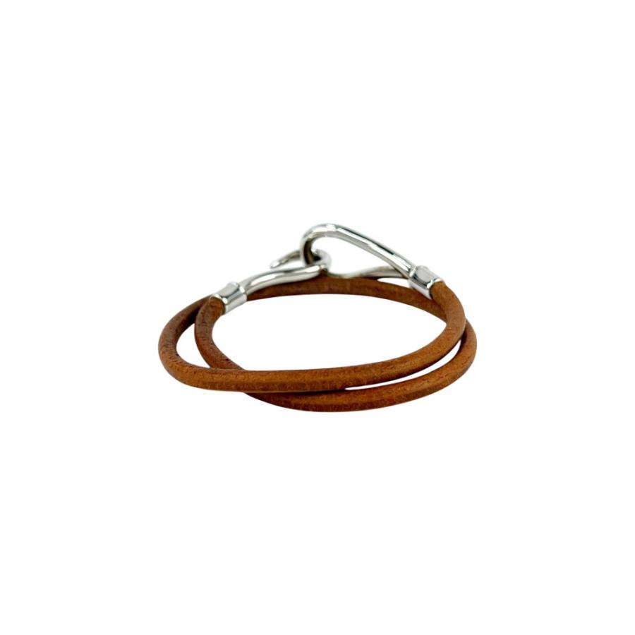 エルメス ■中古■ ジャンボ ブレスレット ２連 フック アクセサリー レザー SS ブラウン シルバー 箱 【680588】11 |  | 03