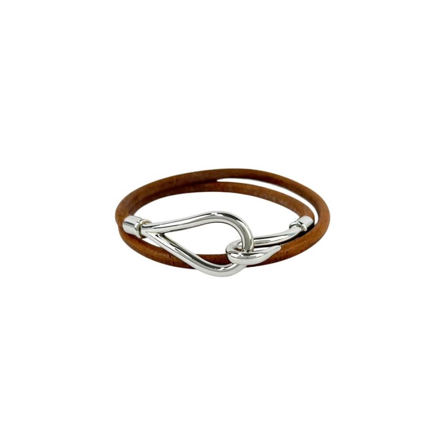 エルメス ■中古■ ジャンボ ブレスレット ２連 フック アクセサリー レザー SS ブラウン シルバー 箱 【680588】11 |  | 04