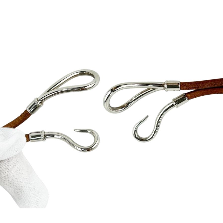 エルメス ■中古■ ジャンボ ブレスレット ２連 フック アクセサリー レザー SS ブラウン シルバー 箱 【680588】11 |  | 06