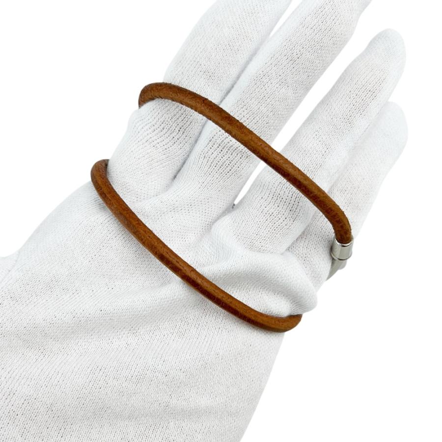 エルメス ■中古■ ジャンボ ブレスレット ２連 フック アクセサリー レザー SS ブラウン シルバー 箱 【680588】11 |  | 08