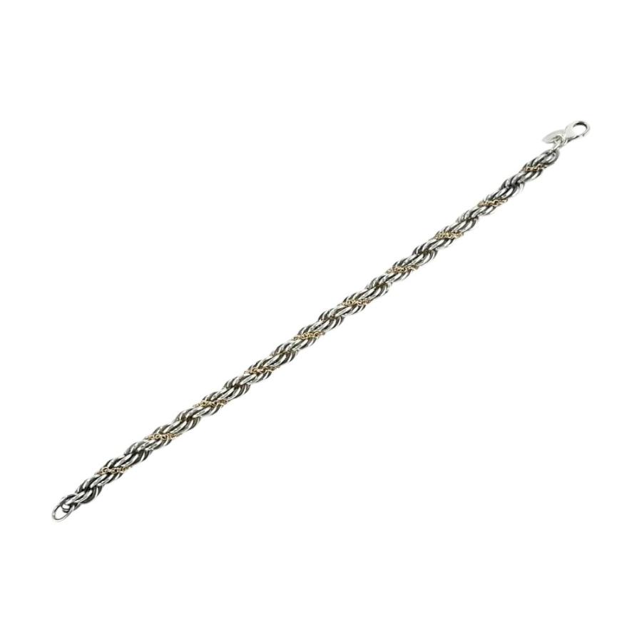ティファニー ■美品■ ツイスト チェーン ブレスレット アクセサリー コンビ K14 SV925 ゴールド シルバー 約19.5g 箱 【680595】11 |  | 08