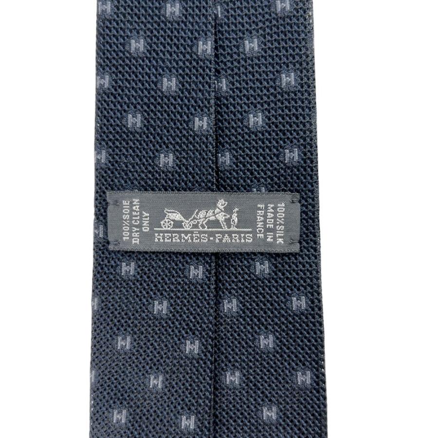 エルメス ■新同■ ネクタイ H柄 スーツ ビジネス ファッション シルク ネイビー 箱 【683343】8 |  | 05
