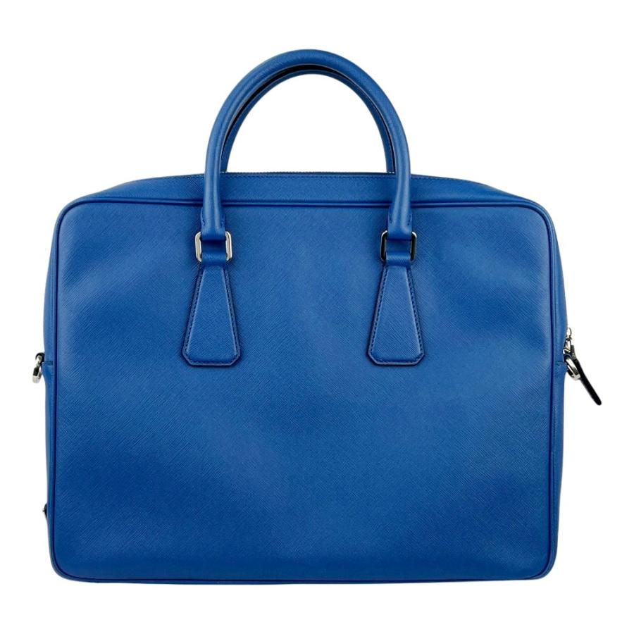 プラダ ■美品■ 2WAY ブリーフケース ビジネス バッグ ショルダー カバン トライアングルロゴ レザー ブルー VS0363 【687846】5 |  | 01