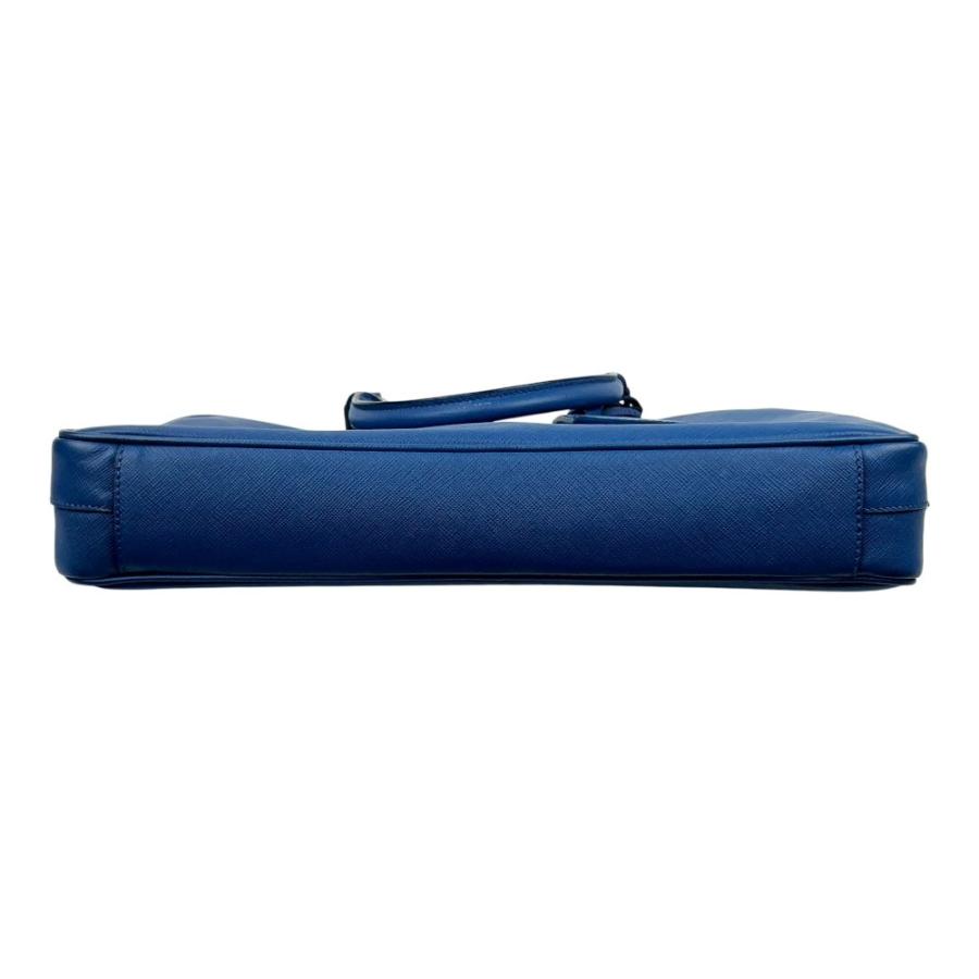 プラダ ■美品■ 2WAY ブリーフケース ビジネス バッグ ショルダー カバン トライアングルロゴ レザー ブルー VS0363 【687846】5 |  | 04
