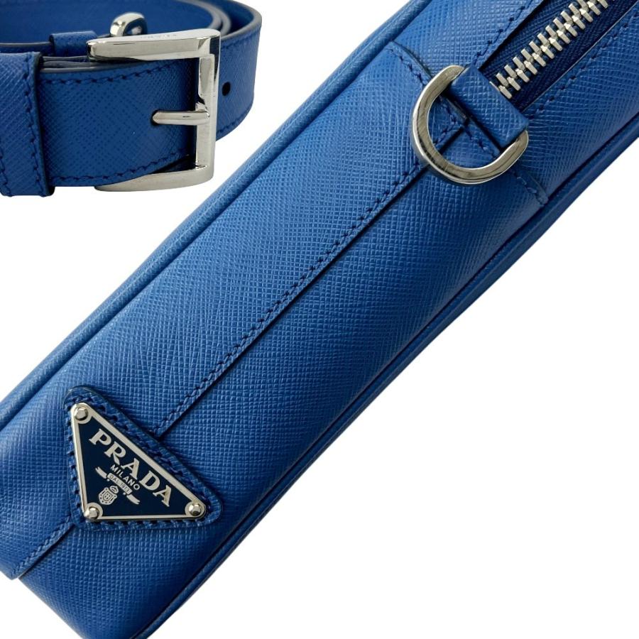 プラダ ■美品■ 2WAY ブリーフケース ビジネス バッグ ショルダー カバン トライアングルロゴ レザー ブルー VS0363 【687846】5 |  | 08