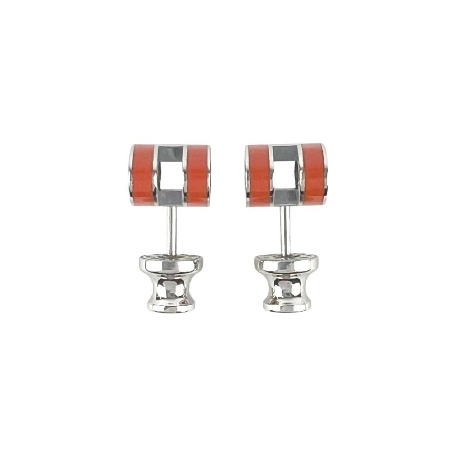 エルメス ■美品■ ミニ ポップアッシュ ピアス アクセサリー SS オレンジ シルバー 箱 【688089】8 |  | 05