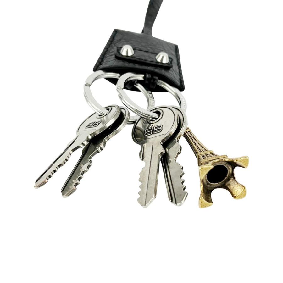 バレンシアガ ■未使用■ LE CITY チャーム エッフェル ストラップ キーリング 鍵 レザー SS GP ブラック シルバー 箱 【689543】5 |  | 04
