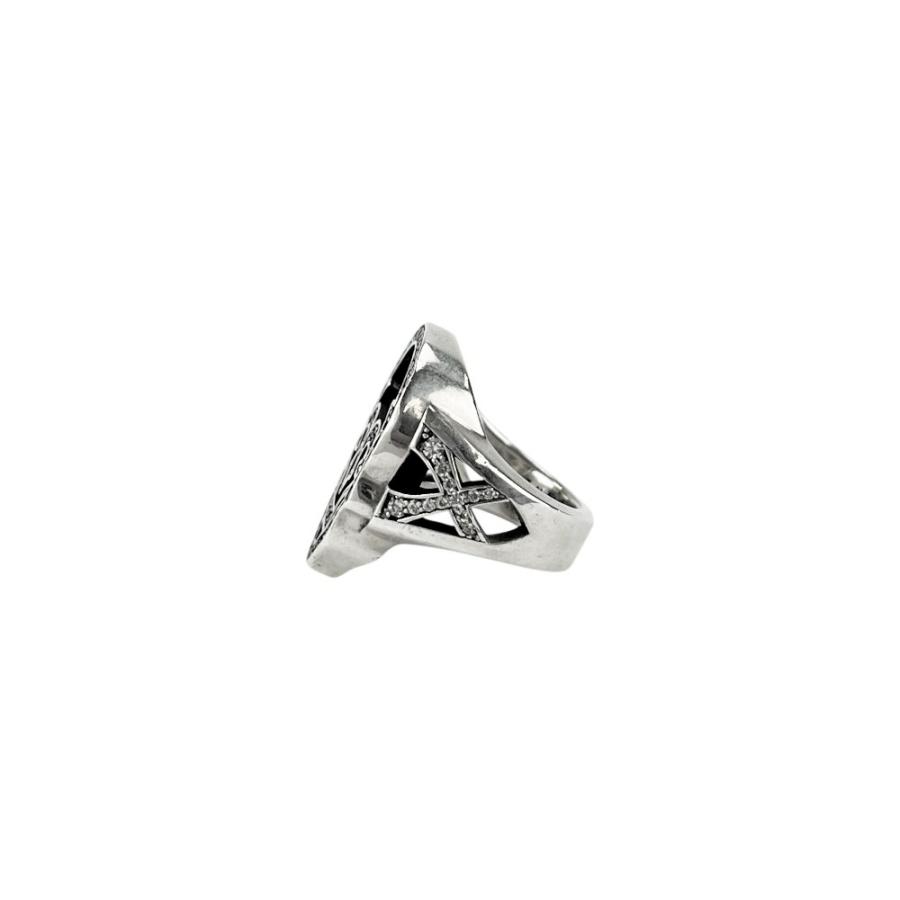 ジャスティンデイビス ■美品■ ホロウスカル リング 指輪 アクセサリー 黒石 SV925 シルバー #13 【690884】13 |  | 01