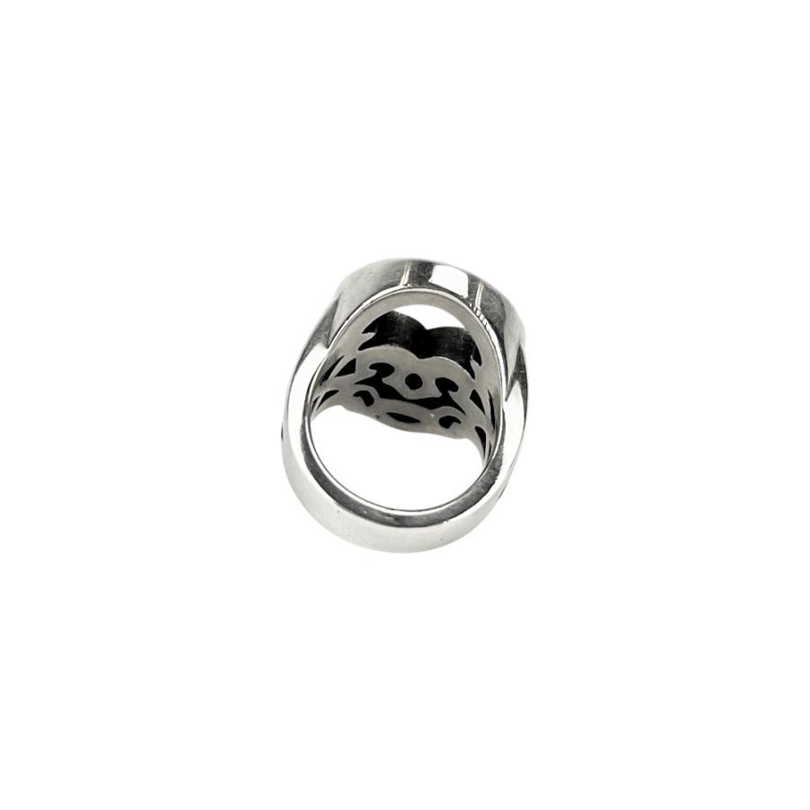 ジャスティンデイビス ■美品■ ホロウスカル リング 指輪 アクセサリー 黒石 SV925 シルバー #13 【690884】13 |  | 06