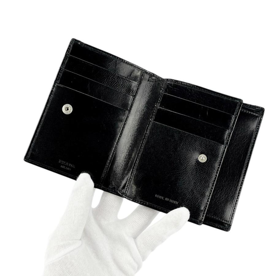 プラダ □中古□ 三角ロゴ 二つ折り 財布 コンパクト ウォレット