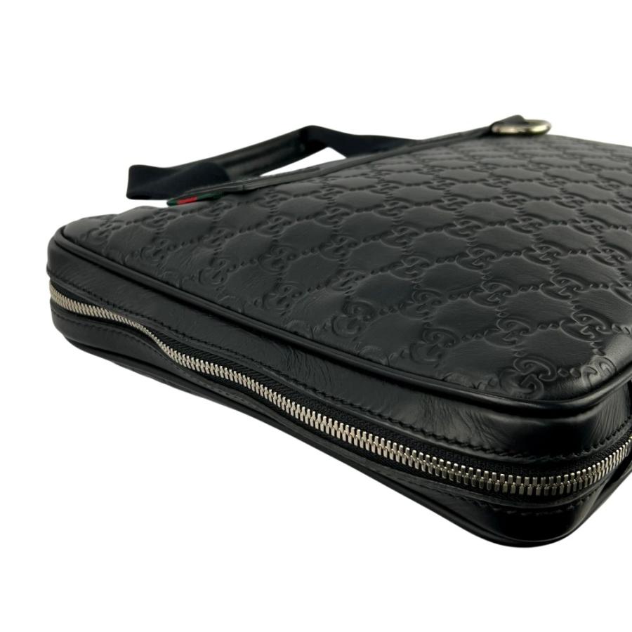 グッチ ■美品■ PCケース ブリーフケース ハンド バッグ カバン 鞄 ビジネス グッチシマ レザー ブラック 281905 【691850】5 |  | 02