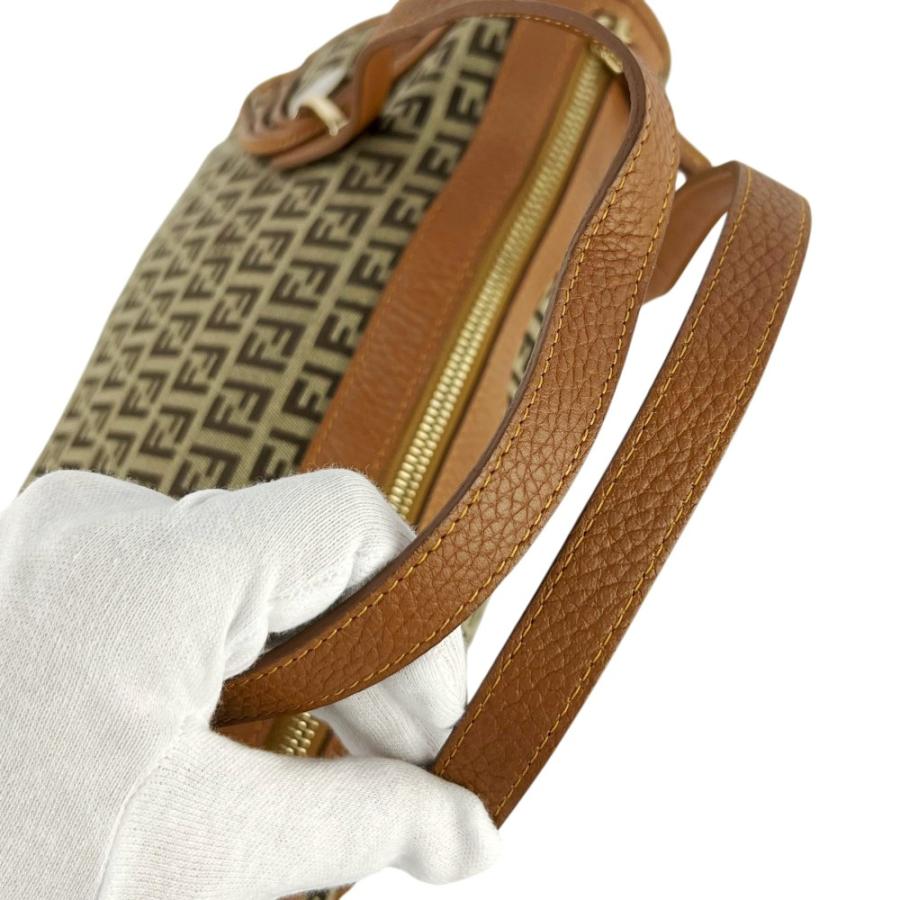 フェンディ ■美品■ トート バッグ ハンド カバン 鞄 ズッキーノ キャンバス レザー ブラウン 8BL070【692499】5 |  | 06