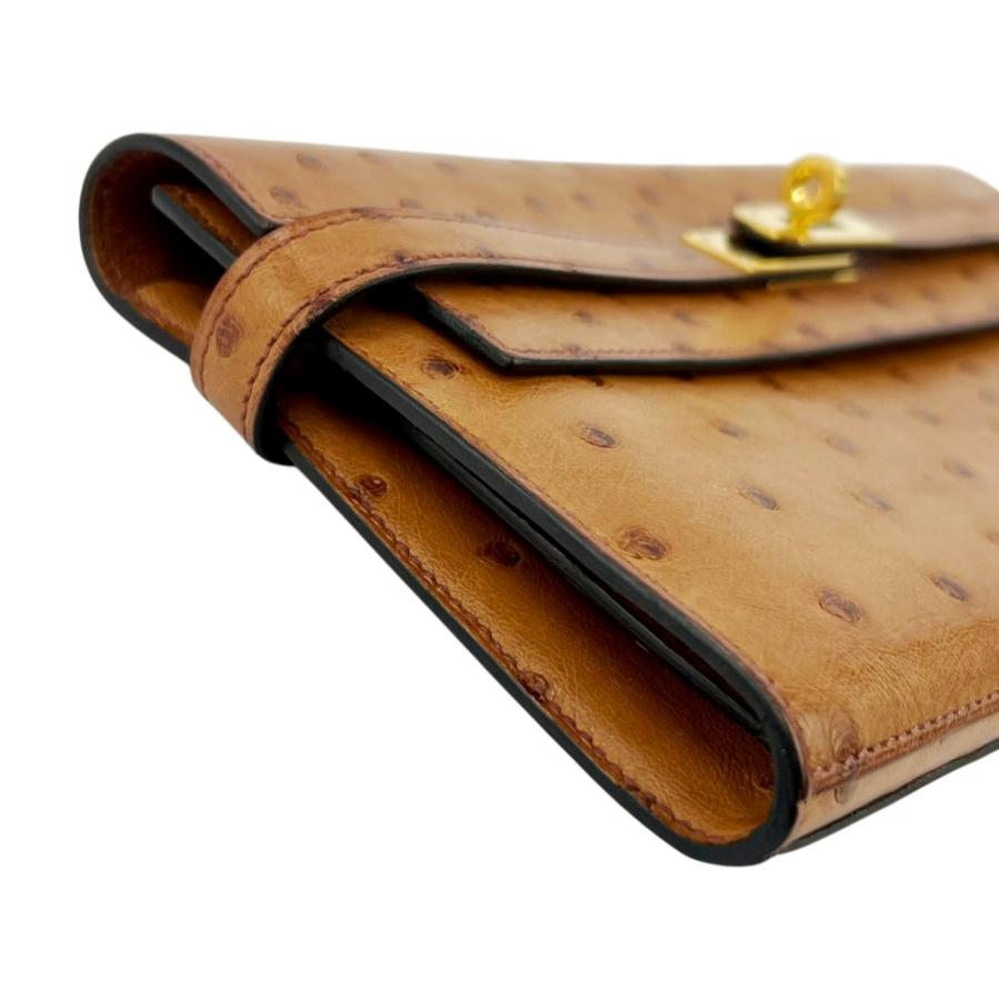 エルメス ■中古■ ケリーウォレット 長財布 オーストリッチ GP チェスナッツ ゴールド金具 C刻 【694134】8 |  | 02
