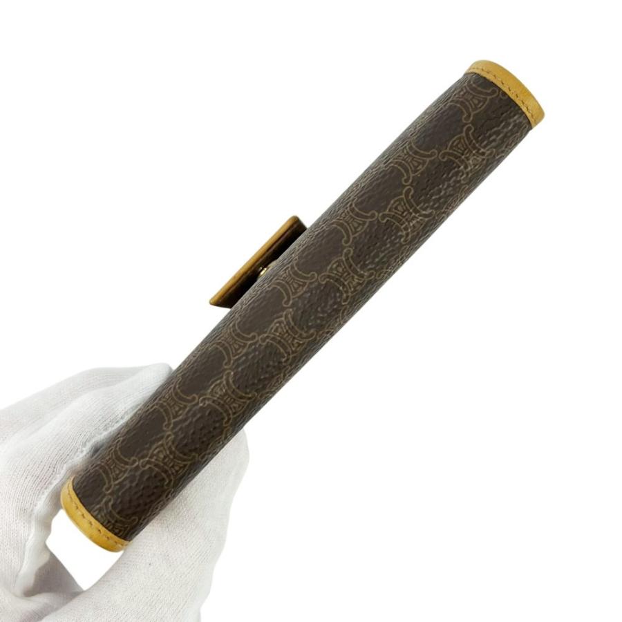 セリーヌ ■中古■ マカダム 二つ折り 財布 ウォレット がま口 コインケース 小銭入れ PVC ブラウン 【695278】8 |  | 05