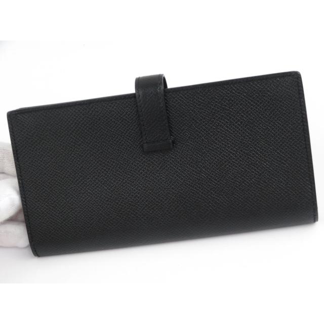 ■美品■　エルメス ベアン 長財布 サイフ ブラック エプソン □P刻 箱 【69666】 □美品□ エルメス ベアン 長財布 サイフ ブラック エプソン □P刻 箱