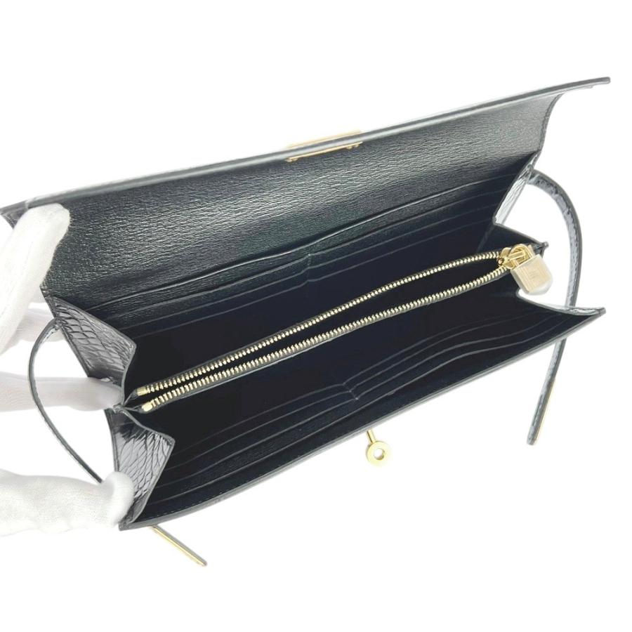 エルメス ■美品■ ケリー ウォレット ロング 長財布 財布 アリゲーター GP ブラック ゴールド A刻 箱 【697814】5 |  | 06