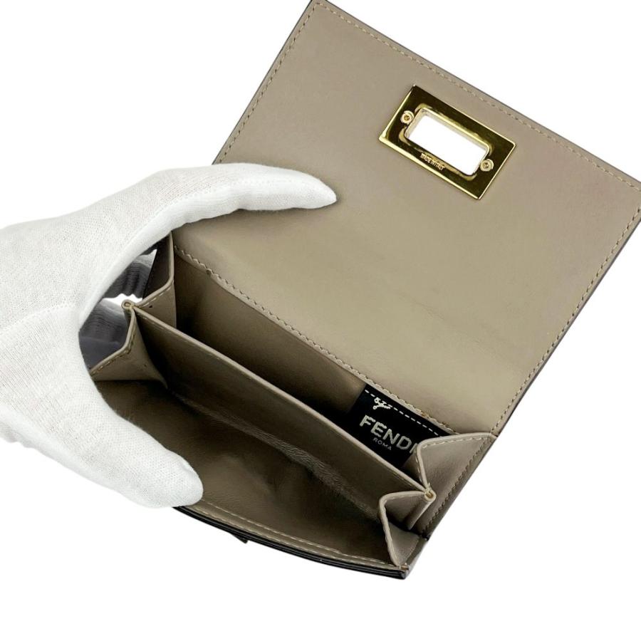 フェンディ ■中古■ ピーカブー 二つ折り 財布 ウォレット レザー グレー【698149】13 |  | 07