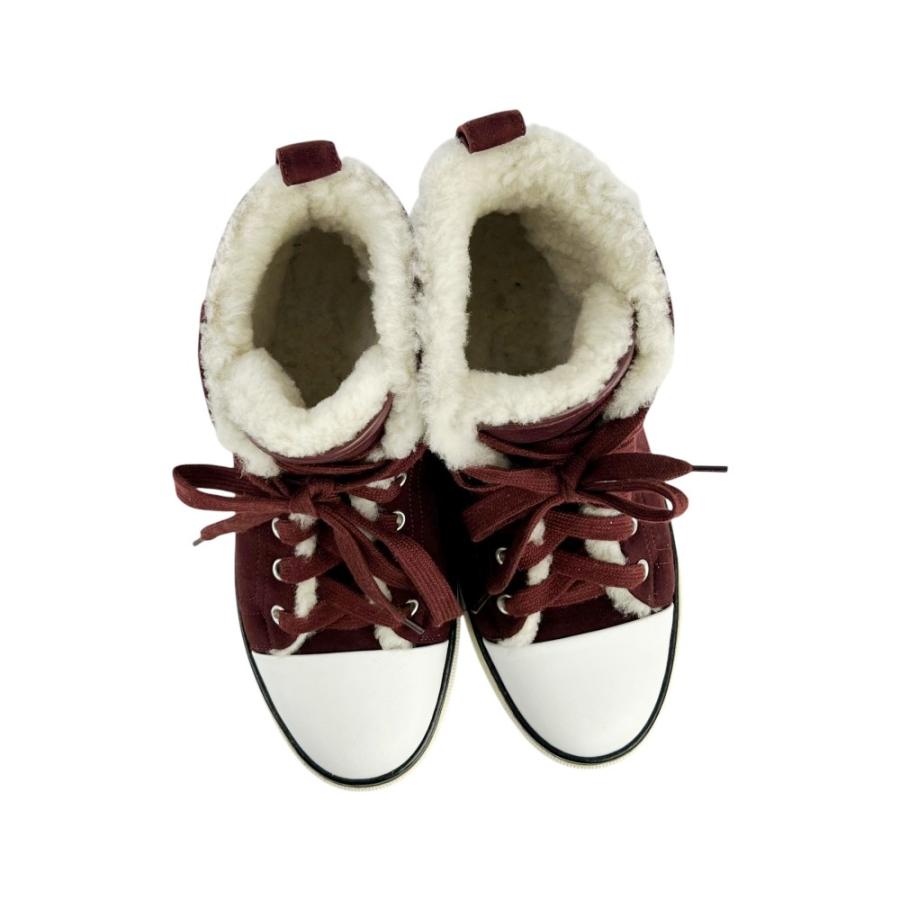 エルメス ■美品■ ジミー ハイカット スニーカー シューズ 靴 ロゴ ムートン ボルドー #36 1/2 【698156】5 |  | 02