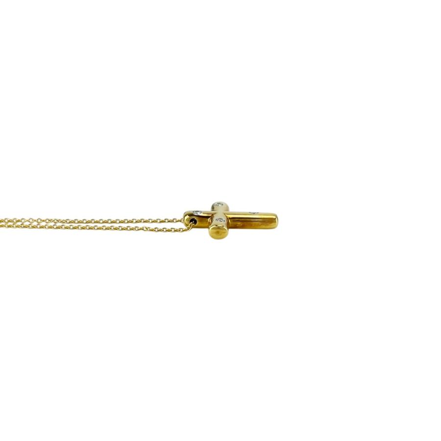 ティファニー ■新同■磨き済■ ドッツ クロス ダイヤ ネックレス アクセサリー 4PD K18 YG750 イエローゴールド 約5g 【699245】11 |  | 03