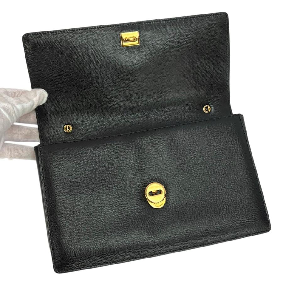 フェラガモ ■美品■ ヴァラ リボン チェーン ショルダー バッグ レザー GP ブラック ゴールド 【700750】1 |  | 07