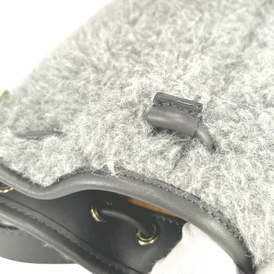 マックスマーラ ■新同■ テディベアバケット ショルダー バッグ GP ファー レザー グレー ゴールド 14-51-62623 【700910】3 |  | 08