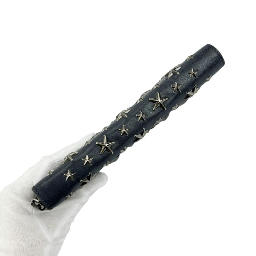 ジミーチュウ ■中古■ 長財布 ラウンド サイフ ウォレット スタッズ 星 スター レザー ネイビー シルバー 箱 【701337】5 |  | 05
