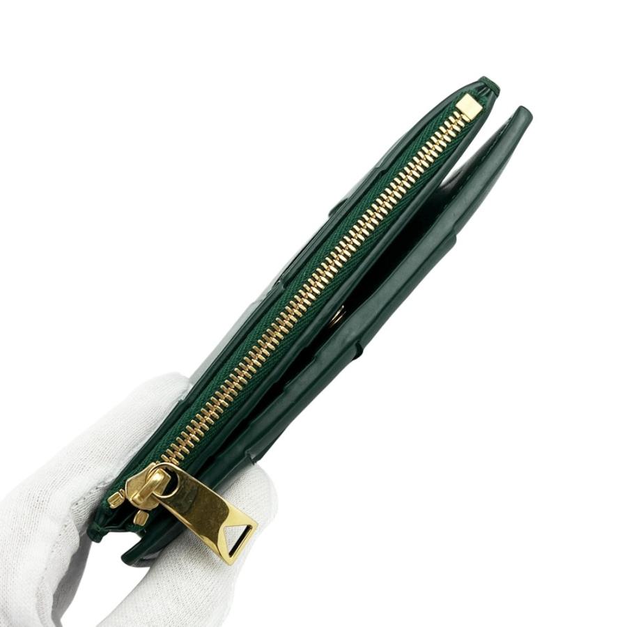 ボッテガヴェネタ ■美品■ マキシイントレチャート カセット 二つ折り 財布 ウォレット レザー グリーン 箱【702631】13 |  | 04