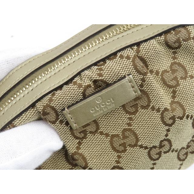 ▽値下げ▽□未使用□ グッチ GGキャンバス ポーチ 小物 入れ バンブー  