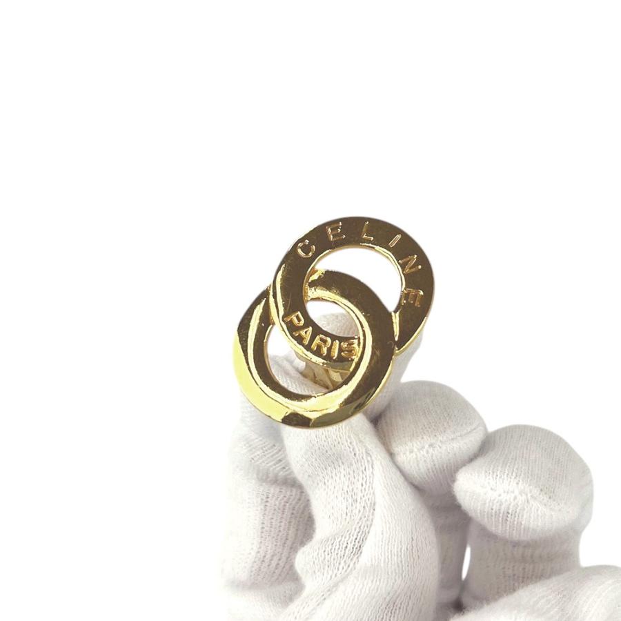 セリーヌ ■美品■ ダブルサークル イヤリング アクセサリー ゴールド GP 箱  【705366】3 |  | 07