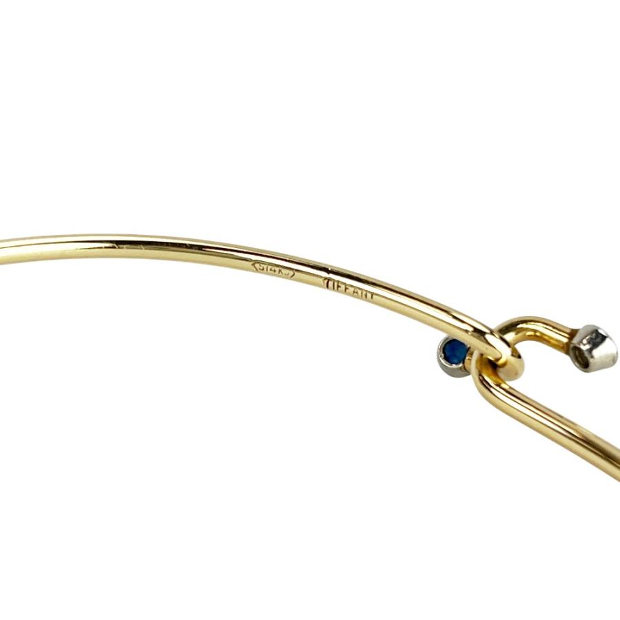 ティファニー ■新同■ ダブルフック バングル アクセサリー K14 YG585 ダイヤ サファイヤ イエローゴールド 7.6g【707896】13 |  | 05