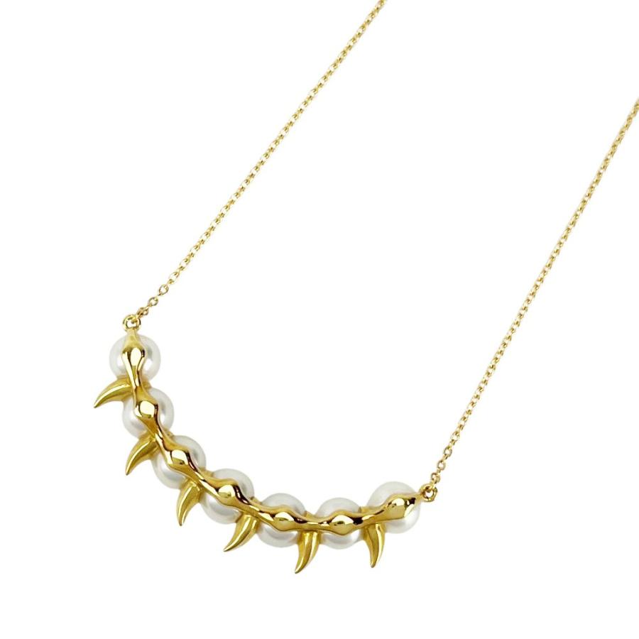 タサキ ■新同■ デインジャ― スコーピオン ネックレス アクセサリー K18 YG750 パール イエローゴールド 5.9g 箱 【715617】8 |  | 01