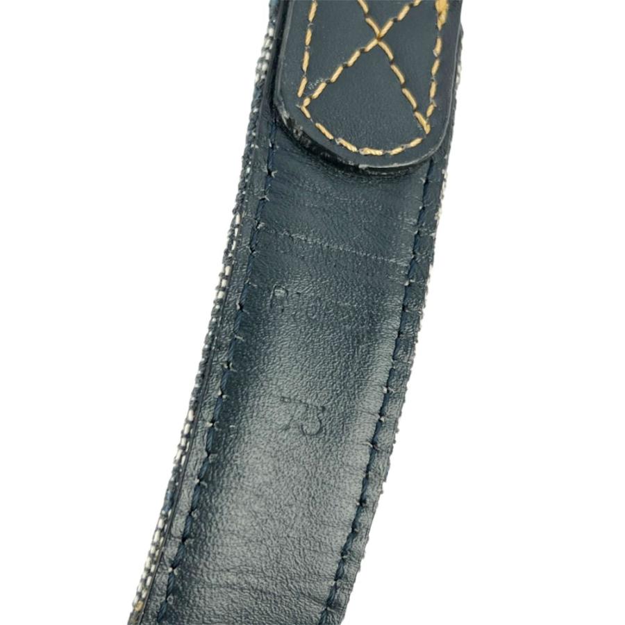 ディオール ■美品■ トロッター ベルト CDロゴ ファッション SS レザー キャンバス シルバー ネイビー #75 【716454】5 |  | 04