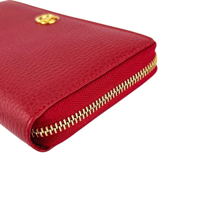 GUCCI 長財布 ラウンドファスナー レッド 花柄 グッチ □未使用□ GG 長財布 ラウンド ファスナー ジップ レザー