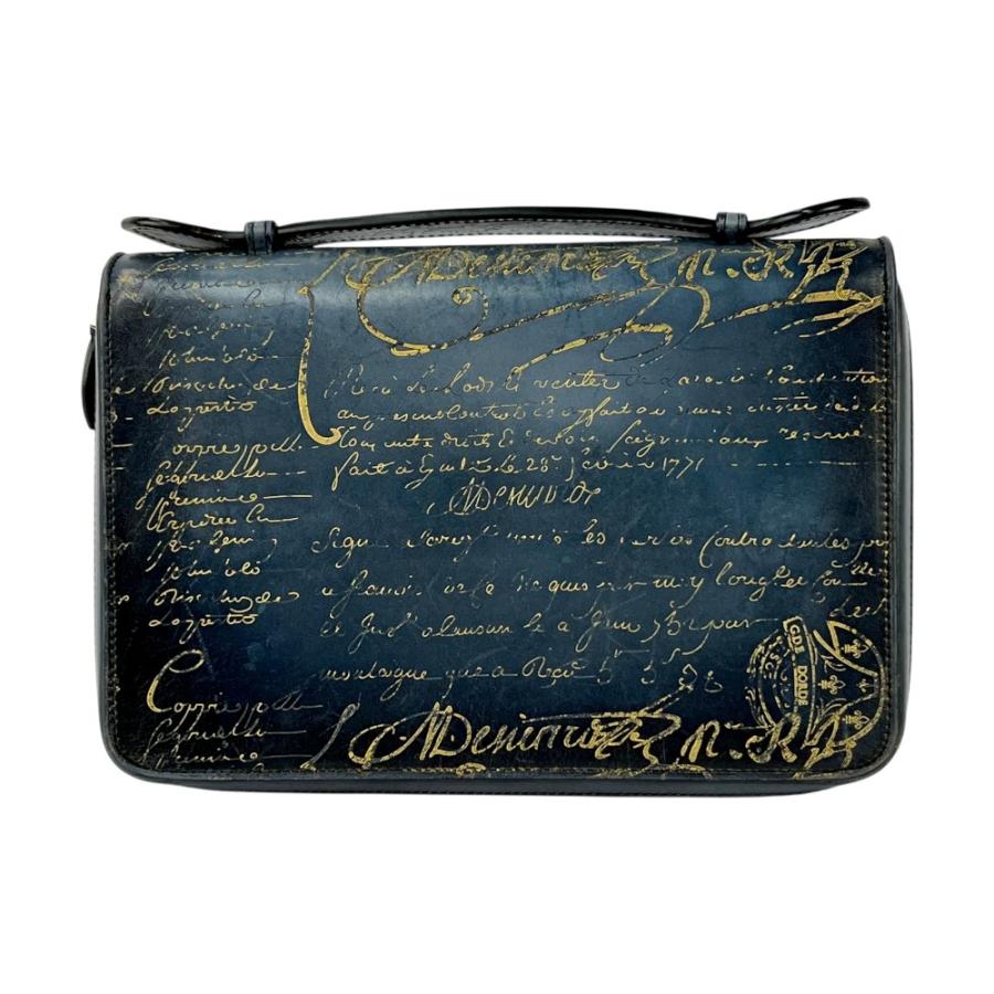 ベルルッティ ■中古■ カリグラフィ ゴールデンパティーヌ ウタウバ ワイド ウォレット 長財布 レザー ネイビー 【720574】11 |  | 01