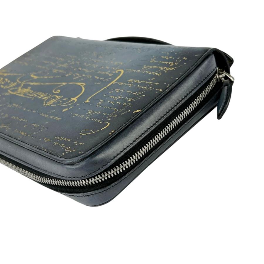 ベルルッティ ■中古■ カリグラフィ ゴールデンパティーヌ ウタウバ ワイド ウォレット 長財布 レザー ネイビー 【720574】11 |  | 02