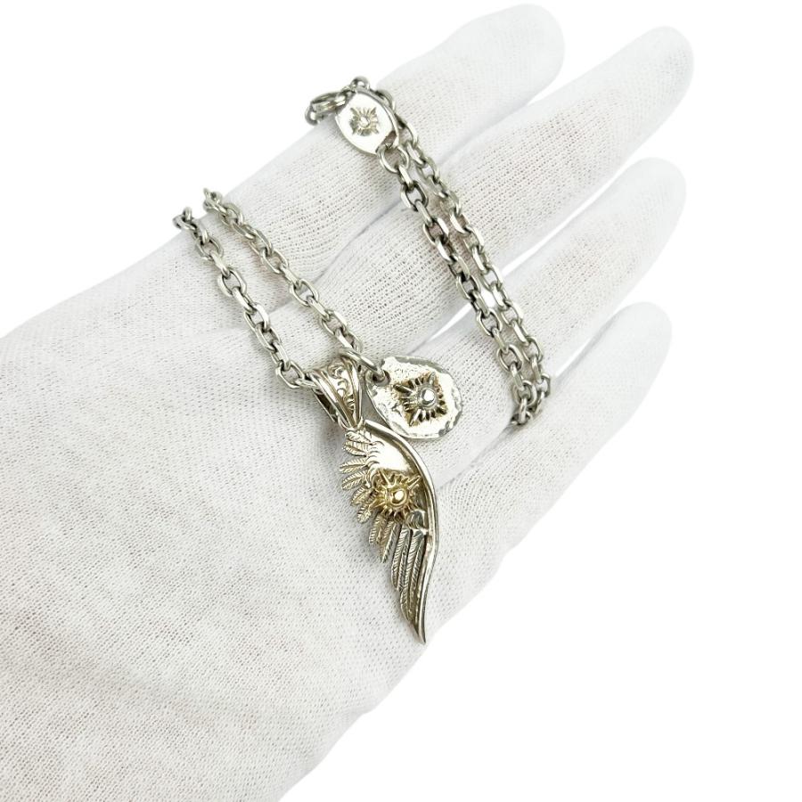 アリゾナフリーダム ■美品■ フェザー ネックレス コンビ アクセサリー 羽 SV 925 K18 シルバー ゴールド 【721007】11 |  | 09