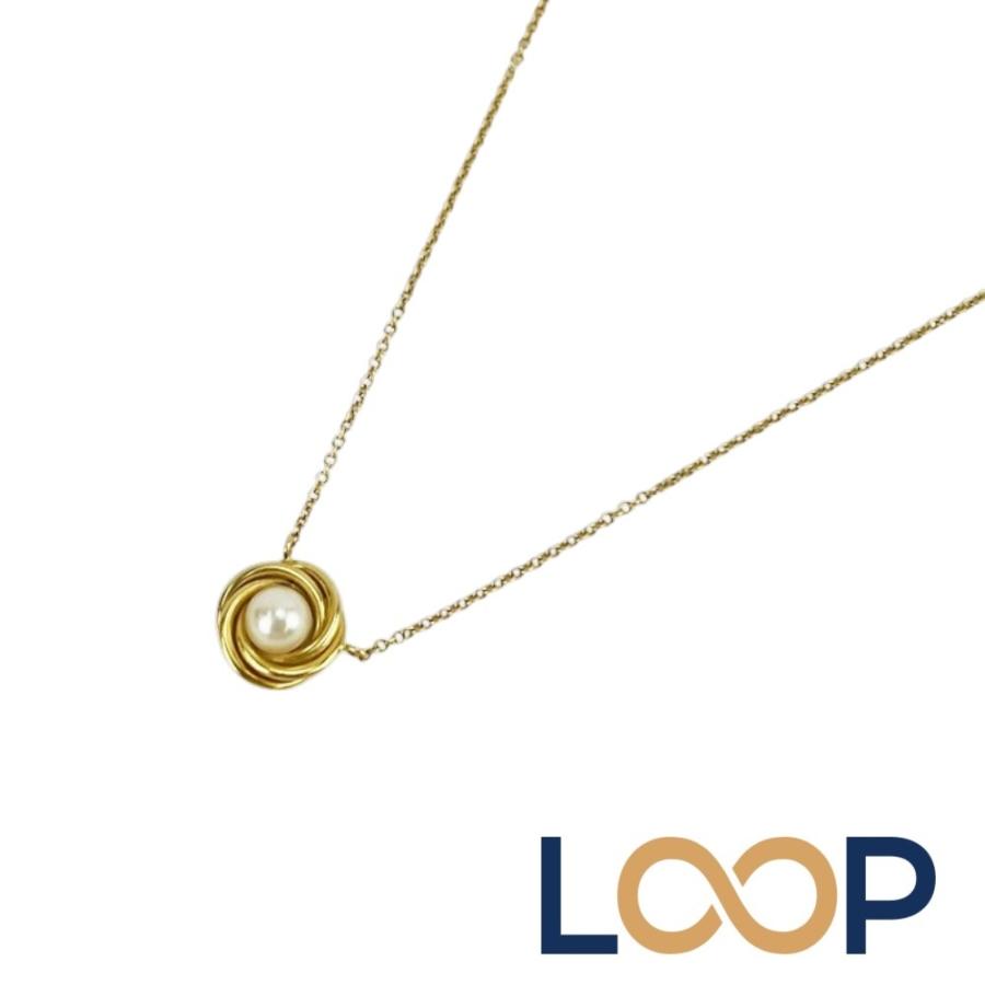ティファニー ■美品■ ツイストサークル パール ネックレス アクセサリー K18 YG750 ゴールド 約3.5g 【721441】11 | 
