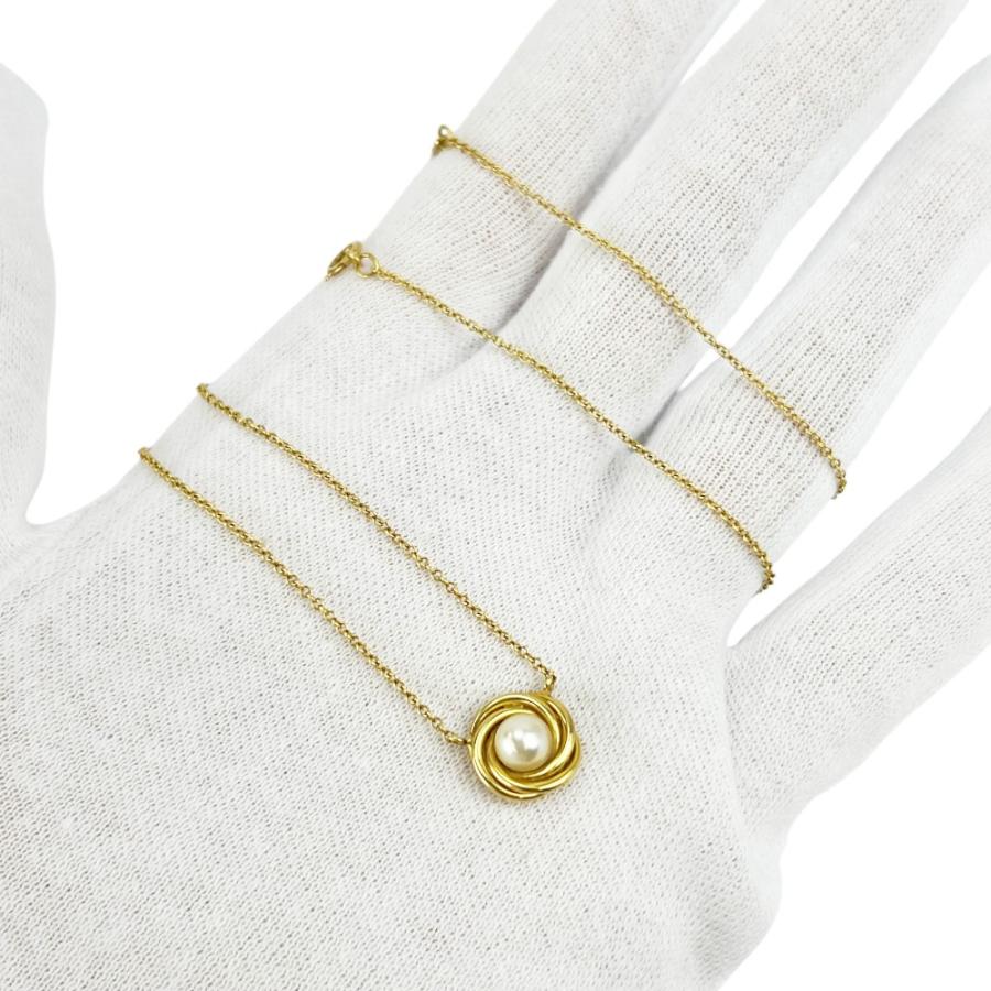 ティファニー ■美品■ ツイストサークル パール ネックレス アクセサリー K18 YG750 ゴールド 約3.5g 【721441】11 |  | 09