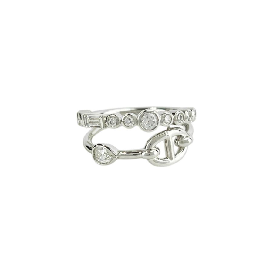 エルメス ■新同■ シェーヌダンクル カオス リング 指輪 アクセサリー ダイヤ K18 WG750 ホワイトゴールド #51 約5.4g 箱 【721823】11 |  | 04