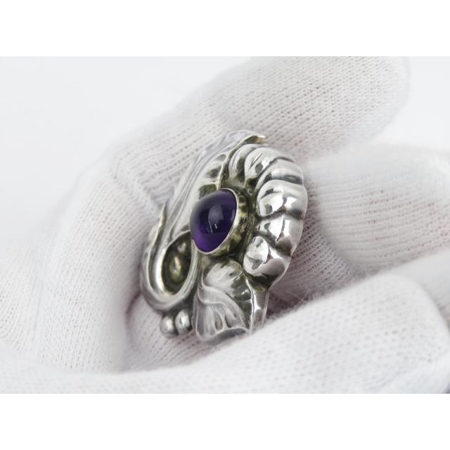 ▼値下げ▼　■美品■　ジョージジェンセン ブローチ フラワー パープル アメジスト SV ＃71 【72284】 |  | 03