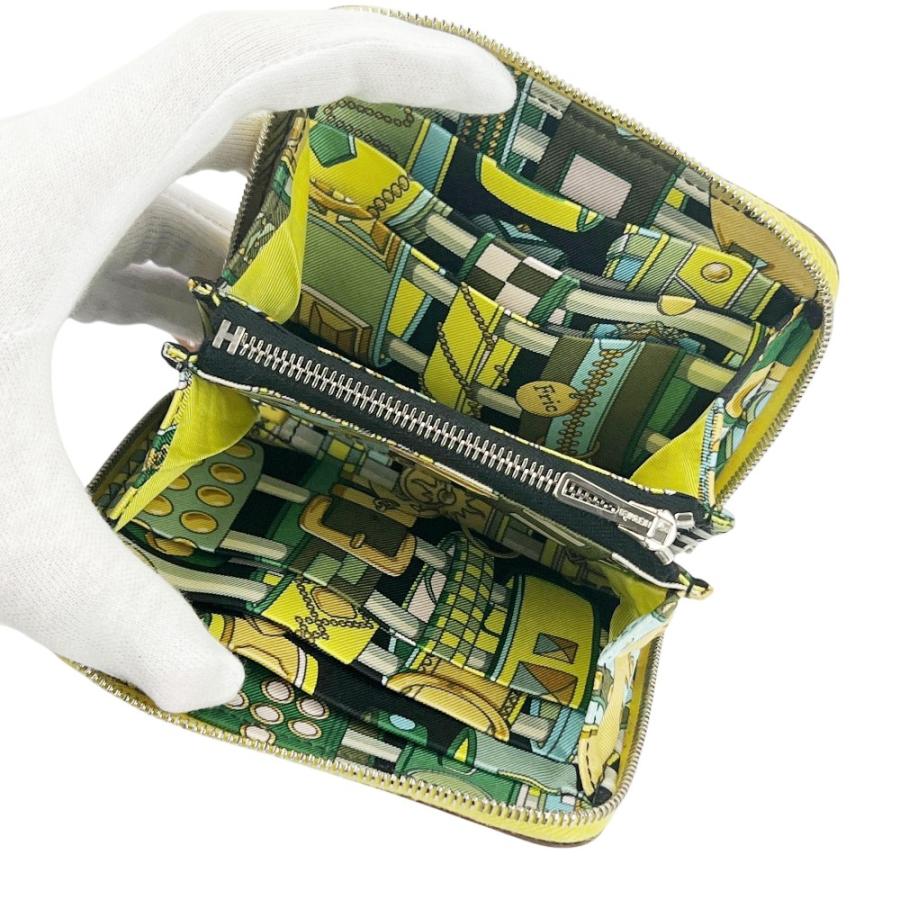 エルメス ■中古■ アザップ シルクイン コンパクト ウォレット 財布 エプソン ライム C刻【723179】13 |  | 06