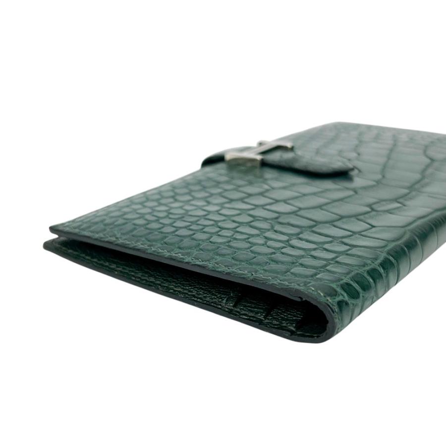 エルメス ■中古■ ベアン クラシック 長財布 ウォレット クロコダイル SS ダークグリーン シルバー □R刻【723902】13 |  | 02