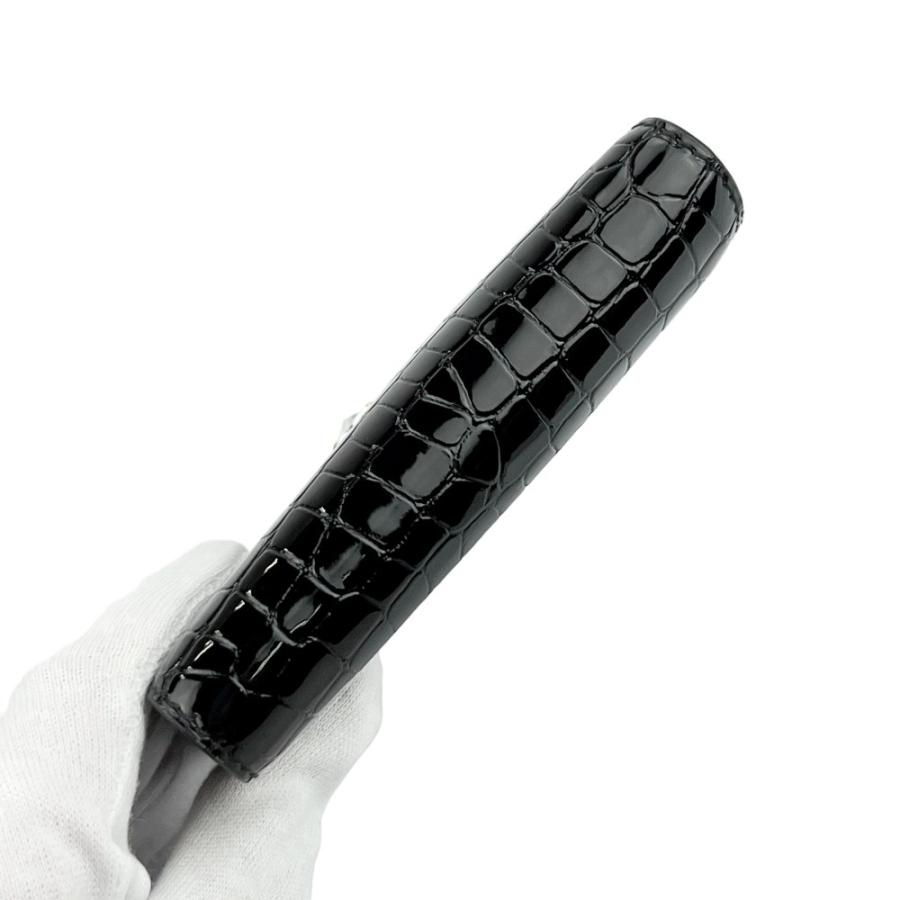 ミュウミュウ ■未使用■ 二つ折り 財布 ウォレット クロコ型押し ブラック 箱【724053】13 |  | 04