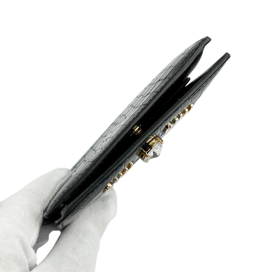 ミュウミュウ ■未使用■ 二つ折り 財布 ウォレット クロコ型押し ブラック 箱【724053】13 |  | 05